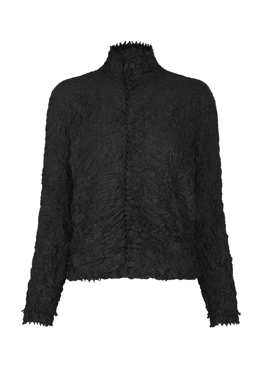 A product shot of the HaaT KUMO SHIBORI cardigan in black.