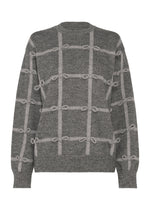 A product shot of the HaaT RIBBON KNIT top in gray.
