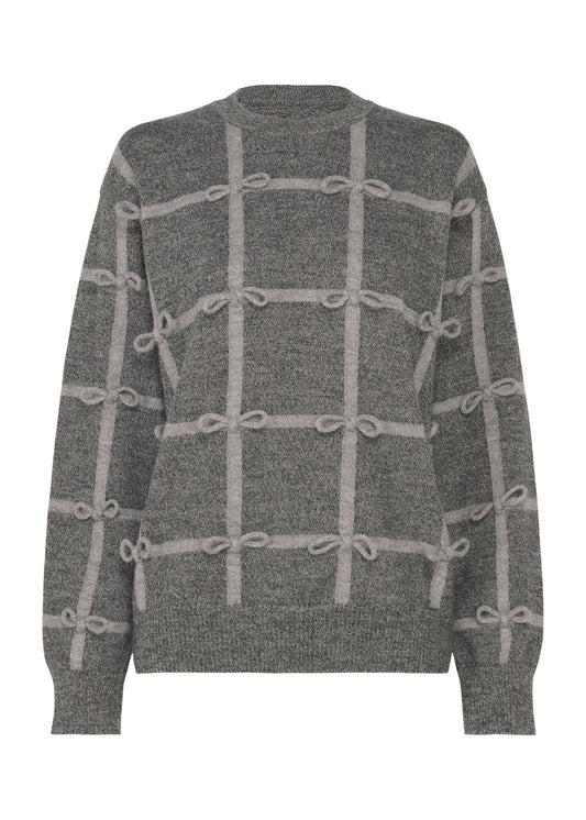A product shot of the HaaT RIBBON KNIT top in gray.