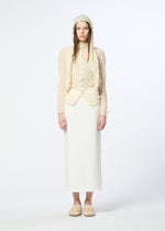 A model wears the HaaT KUMO SHIBORI KNIT SHEER cardigan.