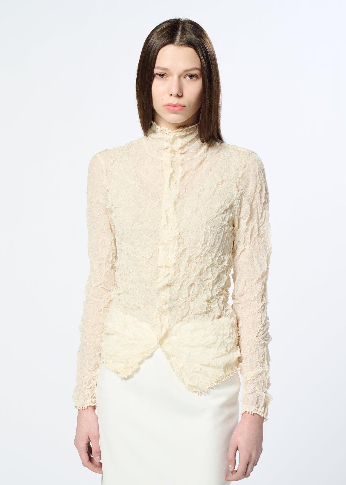 KUMO SHIBORI KNIT SHEER Cardigan Off White