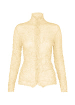 A product shot of the HaaT KUMO SHIBORI KNIT SHEER cardigan in off white.