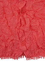 A detail shot of the HaaT KUMO SHIBORI KNIT SHEER cardigan.