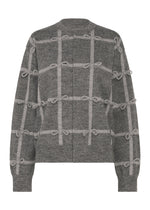 A product shot of the HaaT RIBBON KNIT cardigan in gray.