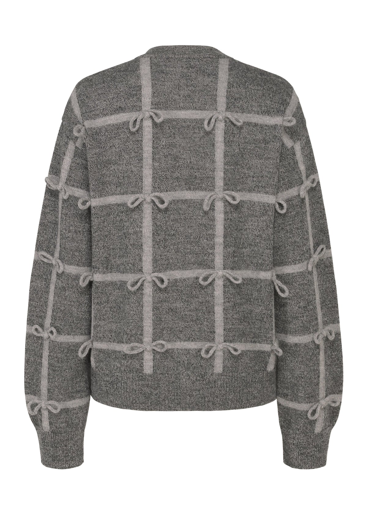 A detail shot of the HaaT RIBBON KNIT cardigan.