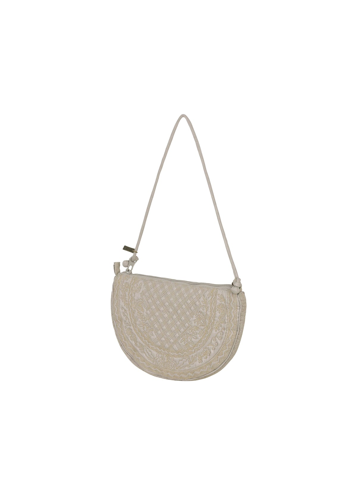 A detail shot of the HaaT BLOOM & PLAID BOSTON handbag.