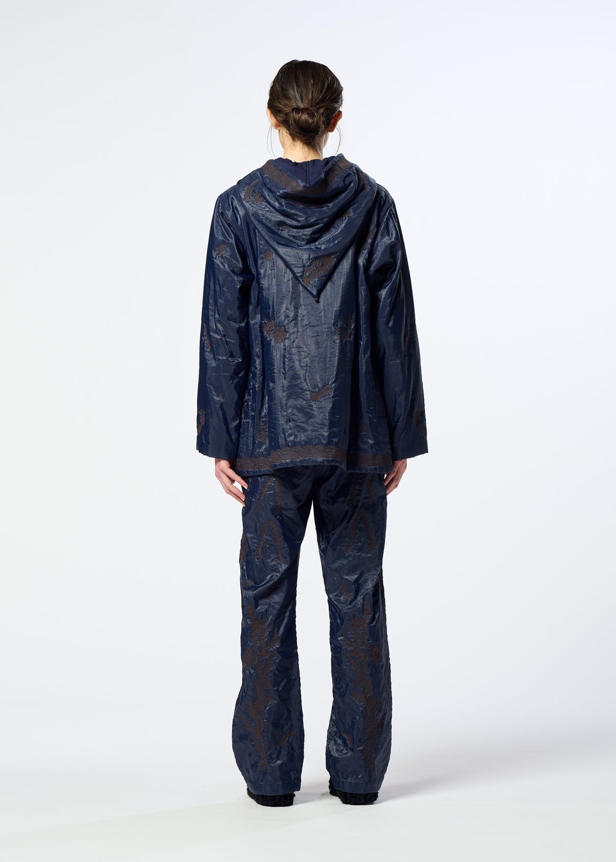 A model wears the HaaT DELICATE FLORAL BHILL delicate-floral-bhill-jacket-almost-black.