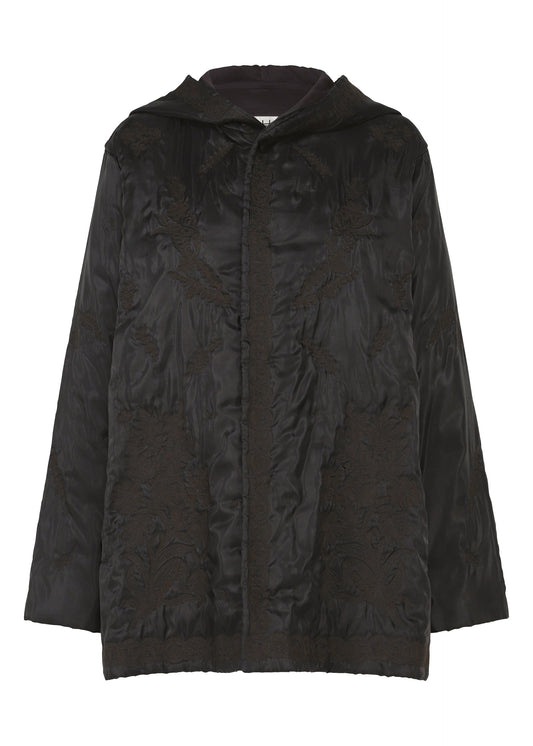 A product shot of the HaaT DELICATE FLORAL BHILL jacket in almost black.