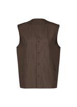A product shot of the HaaT KANGRI POCKET DOT vest in coffee brown.