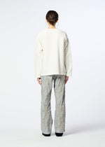 A model wears the HaaT DELICATE FLORAL BHILL delicate-floral-bhill-trousers-almost-black.