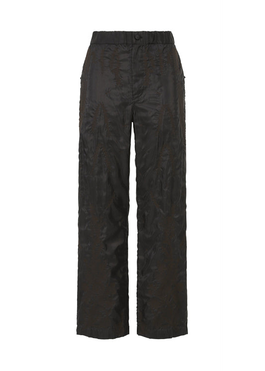 A product shot of the HaaT DELICATE FLORAL BHILL trousers in almost black.