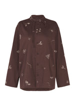 A product shot of the HaaT MULMUL BHILL top in walnut brown.
