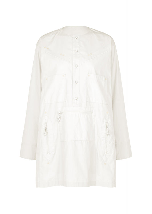 A product shot of the HaaT KANGRI POCKET DOT shirt in white.