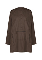 A product shot of the HaaT KANGRI POCKET DOT shirt in coffee brown.