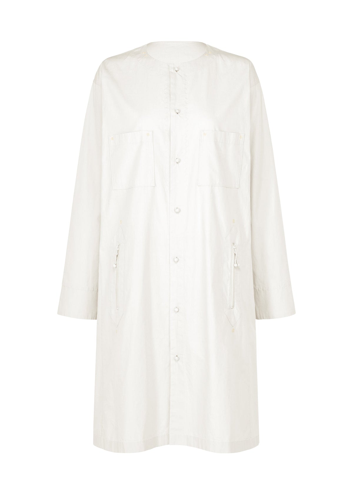 A product shot of the HaaT KANGRI POCKET DOT shirt in white.