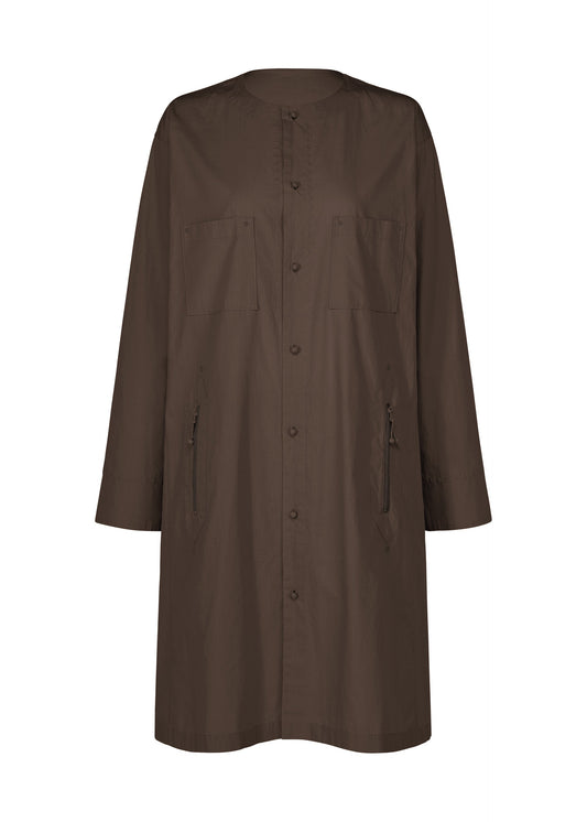 A product shot of the HaaT KANGRI POCKET DOT shirt in coffee brown.