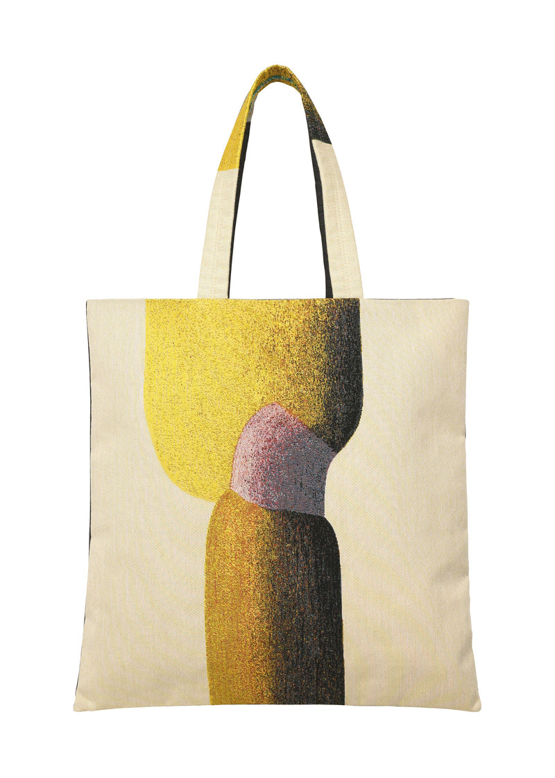 A product shot of the HOMME PLISSÉ ISSEY MIYAKE RB_STYLO BILLE GOBELIN TOTE bag in yellow (52).