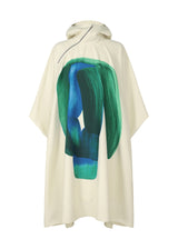 A product shot of the HOMME PLISSÉ ISSEY MIYAKE RB_DRAWING COAT coat in green x blue (95)