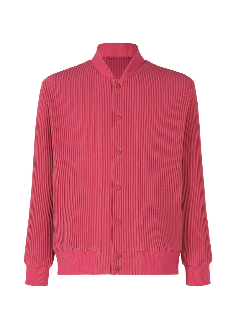 A product shot of the HOMME PLISSÉ ISSEY MIYAKE KERSEY PLEATS jacket in pink (22).