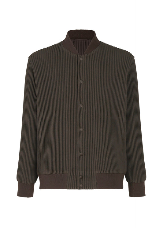 A product shot of the HOMME PLISSÉ ISSEY MIYAKE KERSEY PLEATS jacket in brown (44).