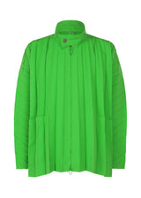 A product shot of the HOMME PLISSÉ ISSEY MIYAKE EDGE COAT jacket in green (62)