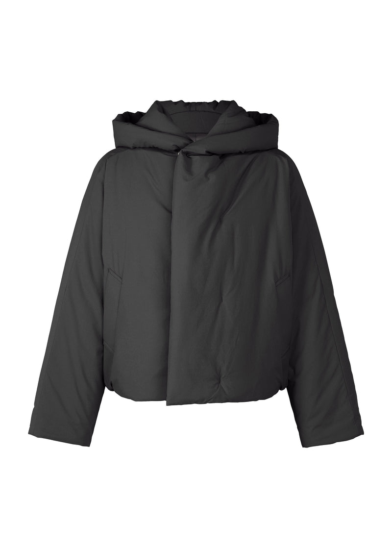 A product shot of the HOMME PLISSÉ ISSEY MIYAKE BLANK DUVET COAT jacket in black (15).