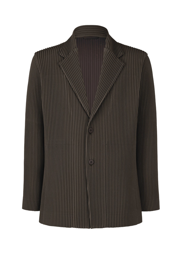 A product shot of the HOMME PLISSÉ ISSEY MIYAKE KERSEY PLEATS jacket in brown (44).