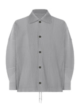 A product shot of the HOMME PLISSÉ ISSEY MIYAKE MC AUGUST jacket in mole grey (16)