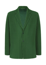 A product shot of the HOMME PLISSÉ ISSEY MIYAKE TAILORED PLEATS 1 jacket in seaweed green (64)