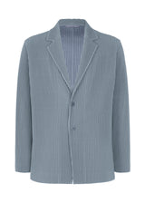 A product shot of the HOMME PLISSÉ ISSEY MIYAKE TAILORED PLEATS 1 jacket in blue grey (76)