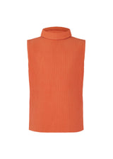 A product shot of the HOMME PLISSÉ ISSEY MIYAKE MC OCTOBER vest in grapefruit orange (33).