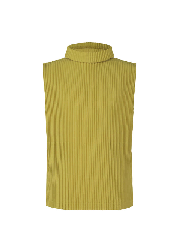 A product shot of the HOMME PLISSÉ ISSEY MIYAKE MC OCTOBER vest in green tea (66).