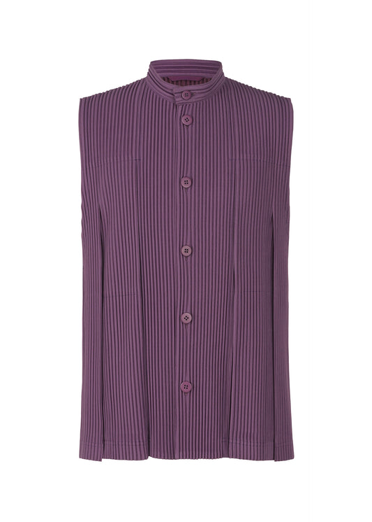 A product shot of the HOMME PLISSÉ ISSEY MIYAKE  TUCKED vest in dark purple (85)