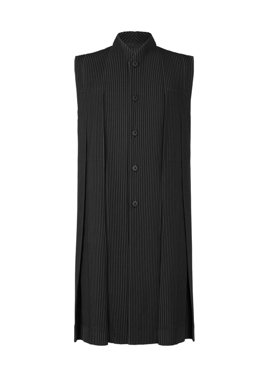 A product shot of the HOMME PLISSÉ ISSEY MIYAKE  TUCKED vest in black (15)