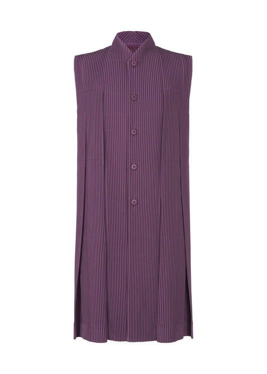 A product shot of the HOMME PLISSÉ ISSEY MIYAKE  TUCKED vest in dark purple (85)