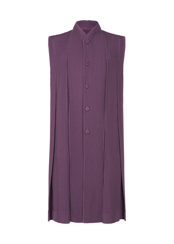 A product shot of the HOMME PLISSÉ ISSEY MIYAKE  TUCKED vest in dark purple (85)