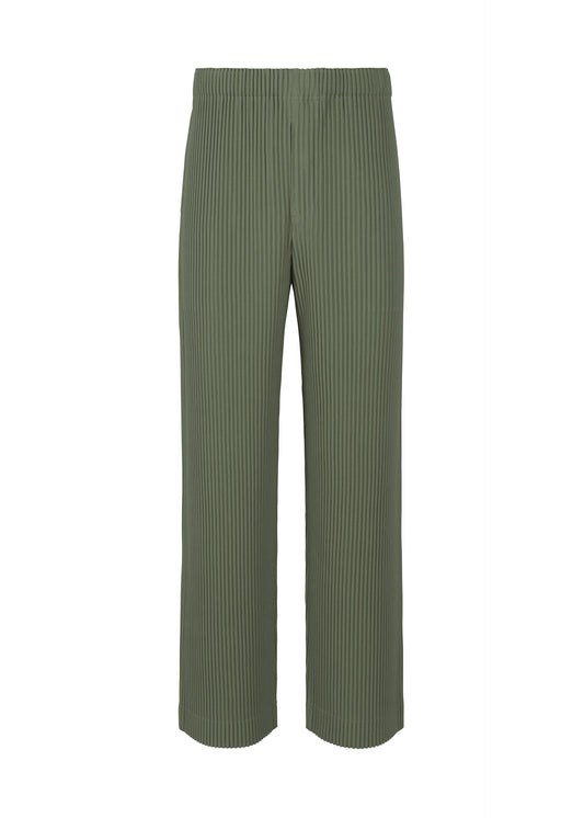 A product shot of the HOMME PLISSÉ ISSEY MIYAKE MC OCTOBER trousers in moss green (63).