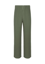 A product shot of the HOMME PLISSÉ ISSEY MIYAKE MC OCTOBER trousers in moss green (63).