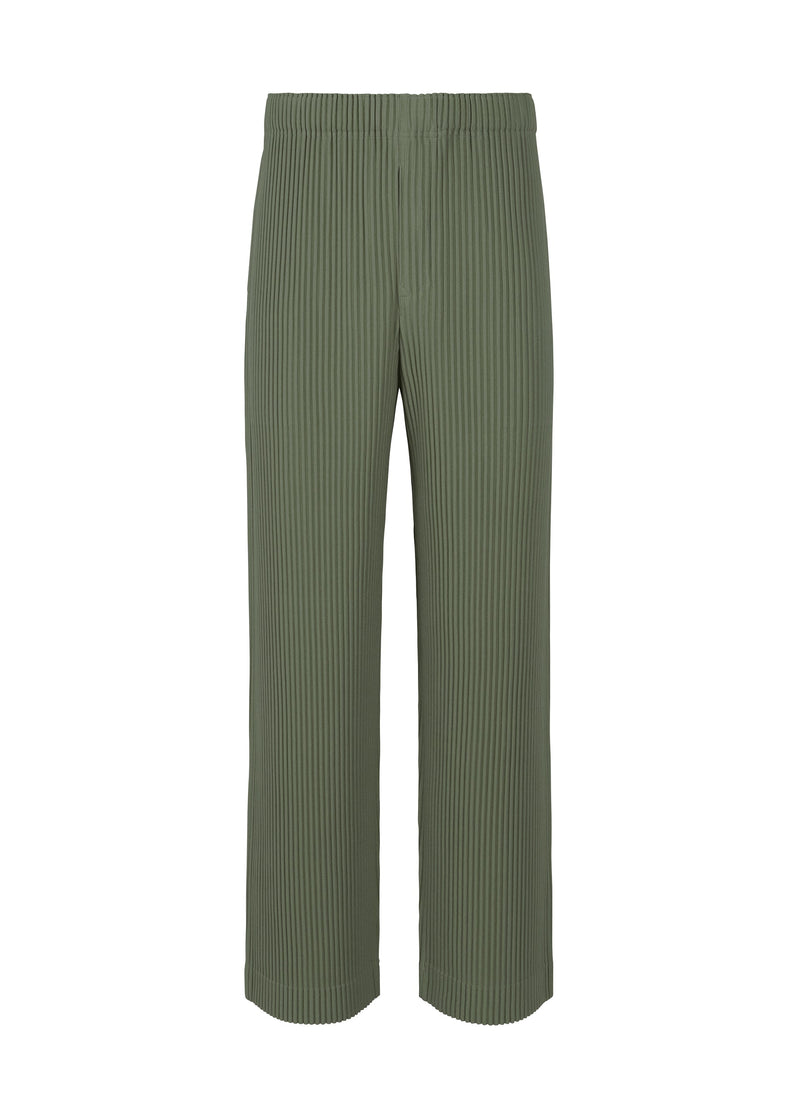 A product shot of the HOMME PLISSÉ ISSEY MIYAKE MC OCTOBER trousers in moss green (63).