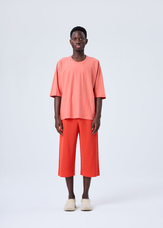 A model wears the HOMME PLISSÉ ISSEY MIYAKE  PLEATS BOTTOMS 1 trousers