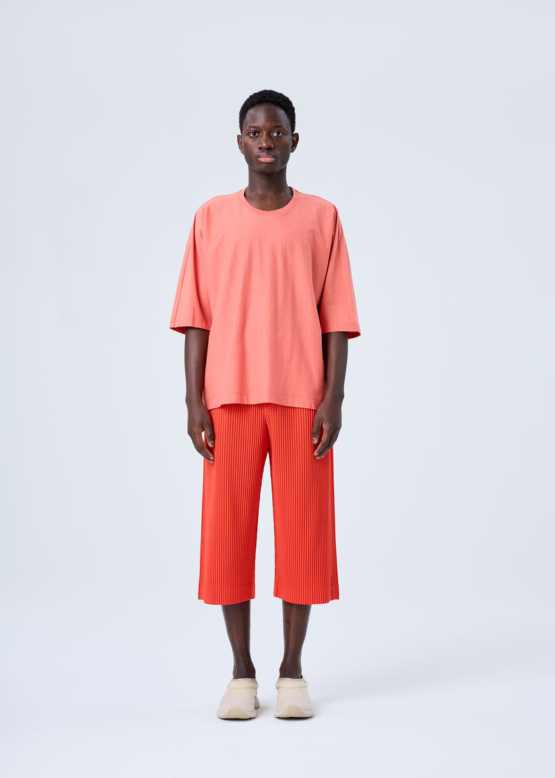 A model wears the HOMME PLISSÉ ISSEY MIYAKE  PLEATS BOTTOMS 1 trousers