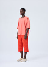 A model wears the HOMME PLISSÉ ISSEY MIYAKE  PLEATS BOTTOMS 1 trousers