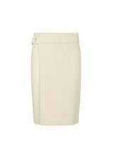 A product shot of the HOMME PLISSÉ ISSEY MIYAKE PLEATS BOTTOMS 2 trousers in ivory (41).