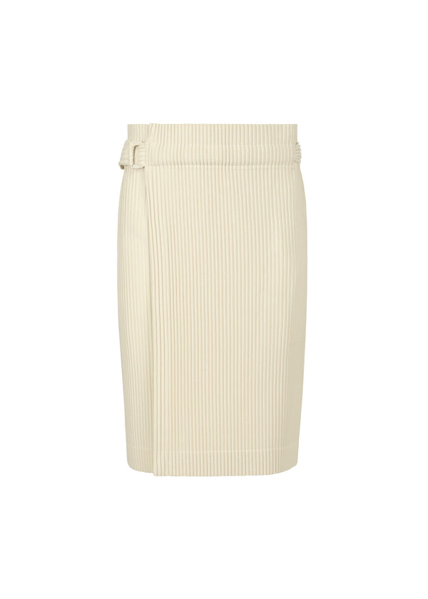 A product shot of the HOMME PLISSÉ ISSEY MIYAKE PLEATS BOTTOMS 2 trousers in ivory (41).