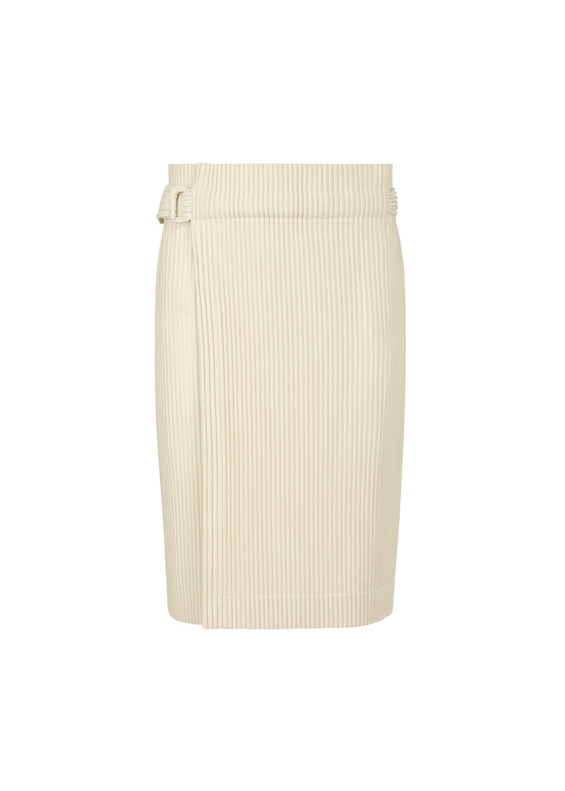 A product shot of the HOMME PLISSÉ ISSEY MIYAKE PLEATS BOTTOMS 2 trousers in ivory (41).