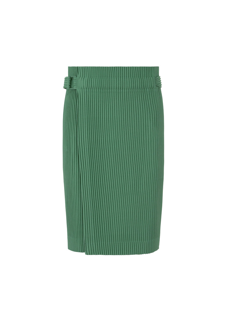 A product shot of the HOMME PLISSÉ ISSEY MIYAKE PLEATS BOTTOMS 2 trousers in copper green (68).