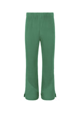 A product shot of the HOMME PLISSÉ ISSEY MIYAKE PLEATS BOTTOMS 2 trousers in copper green (68).