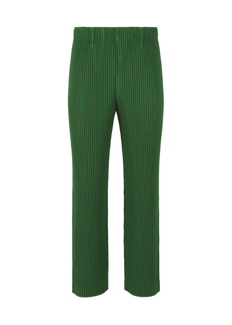 A product shot of the HOMME PLISSÉ ISSEY MIYAKE TAILORED PLEATS 1 trousers in seaweed green (64)