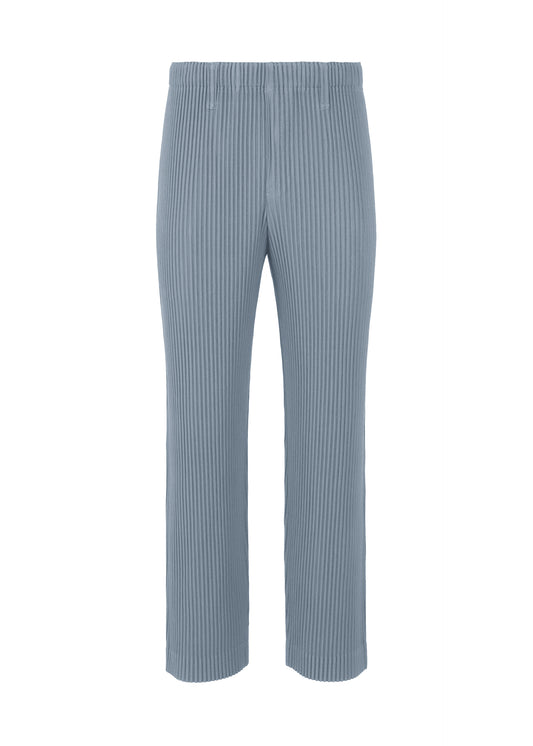 A product shot of the HOMME PLISSÉ ISSEY MIYAKE TAILORED PLEATS 1 trousers in blue grey (76)