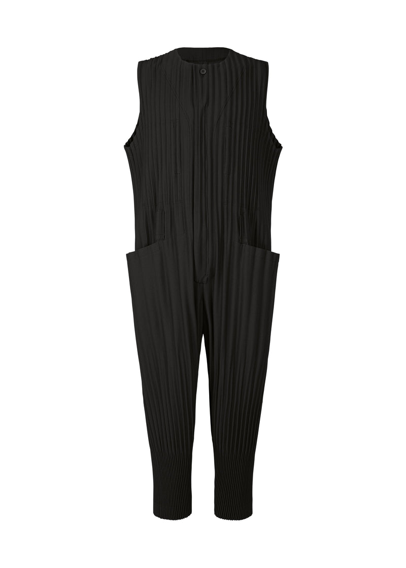 A product shot of the HOMME PLISSÉ ISSEY MIYAKE PLEATS BOTTOMS 2 jumpsuit in black (15).